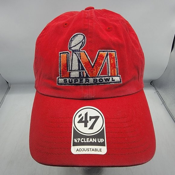 47 Adults Red Super Bowl LVI Clean Up Adjustable Hat Cap Comfort Casual Sports - Picture 1 of 9